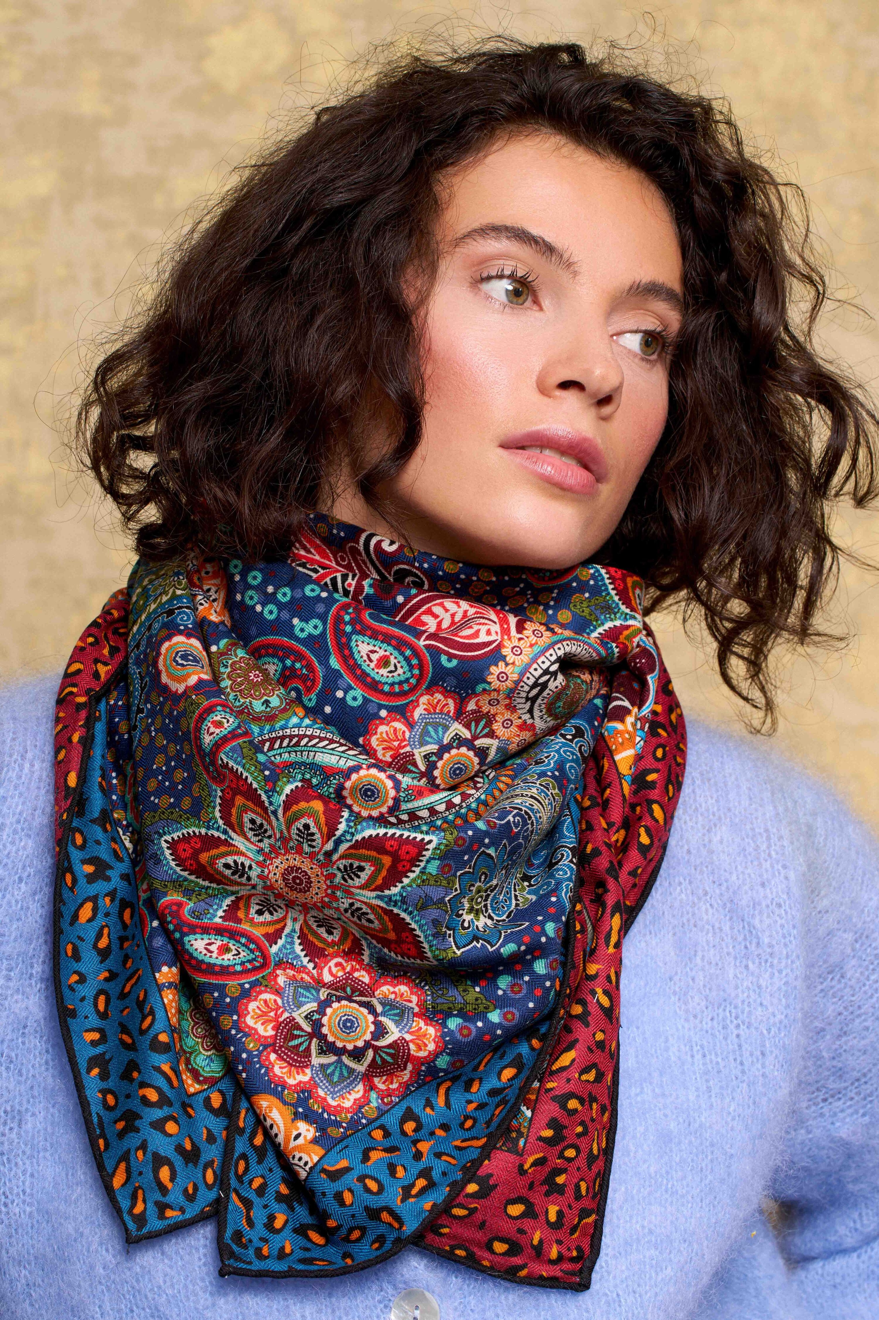 Cachemire Foulard Laine Foulard En Cachemire Et Laine Recyclés Éco