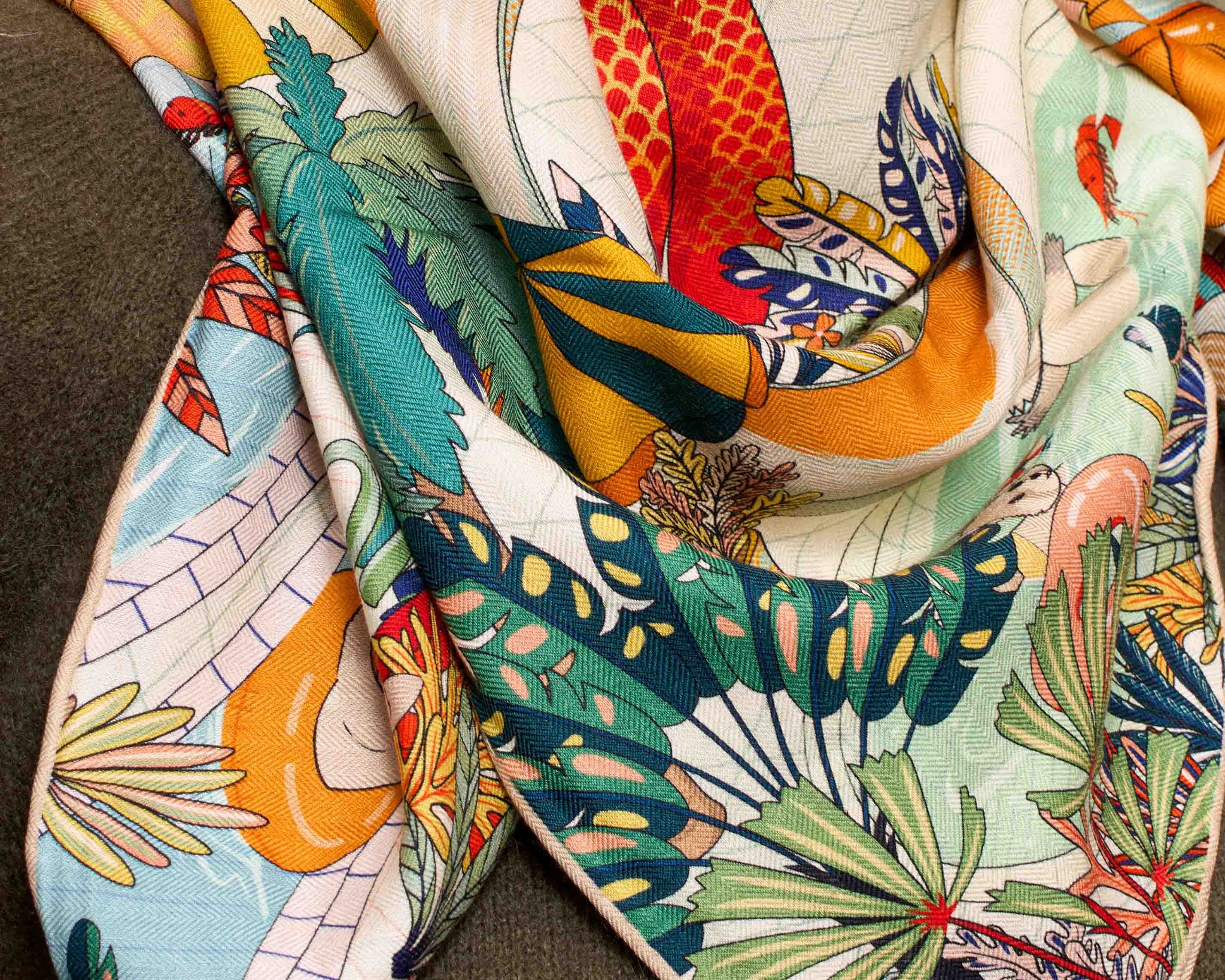 Foulard Kza en laine et soie