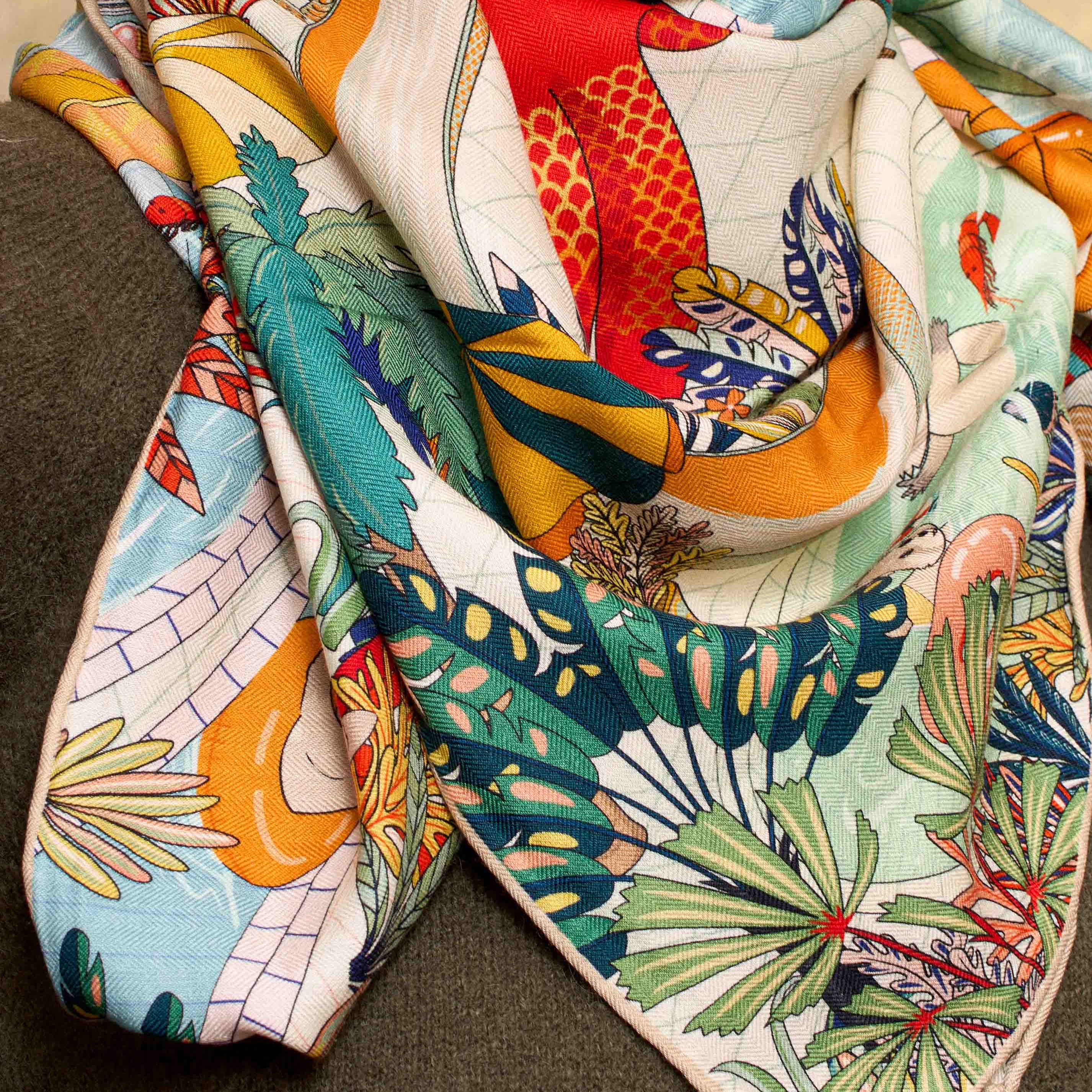 Foulards en Laine et Soie 110x110