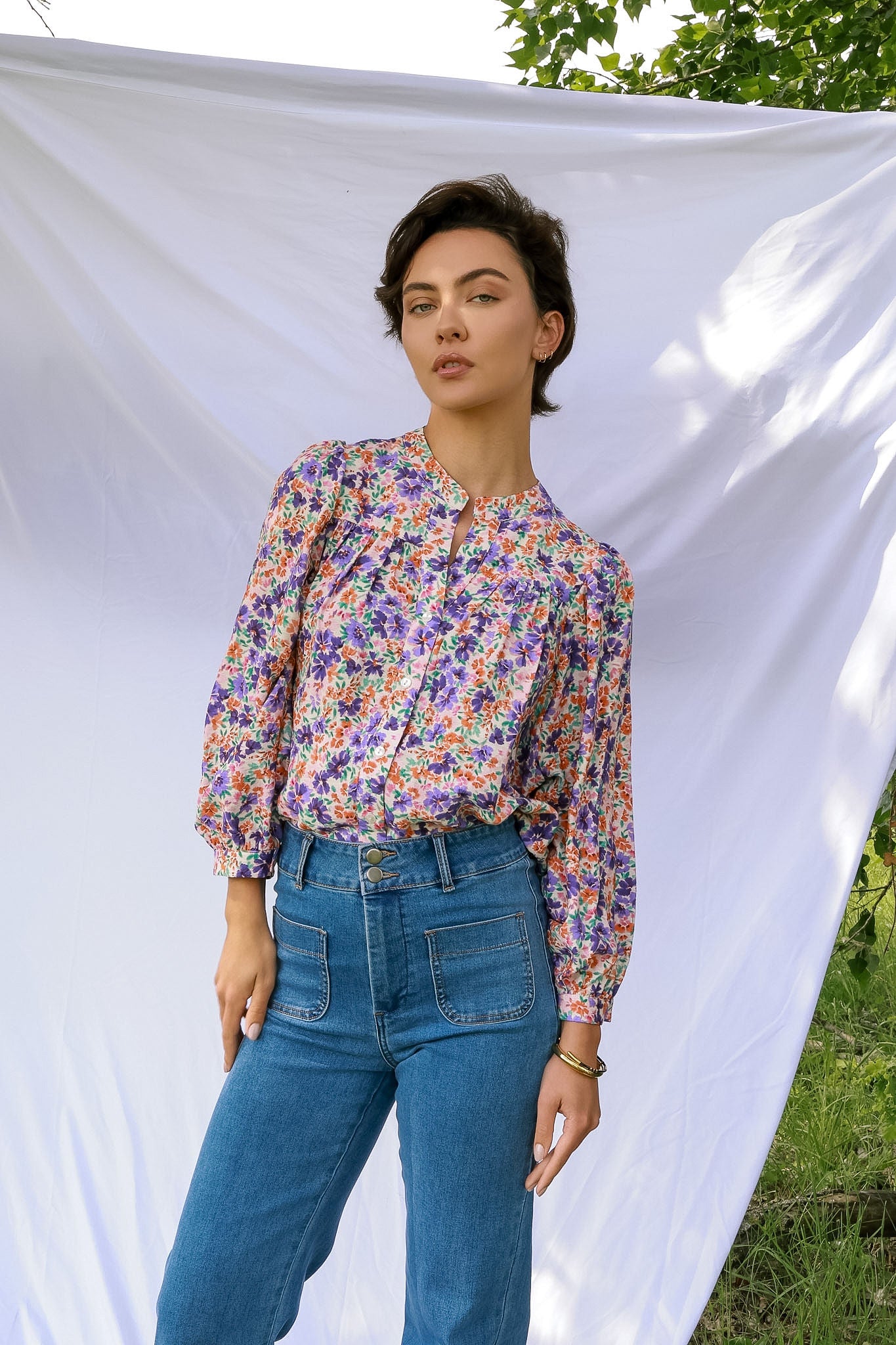Louise Khaki Blouse