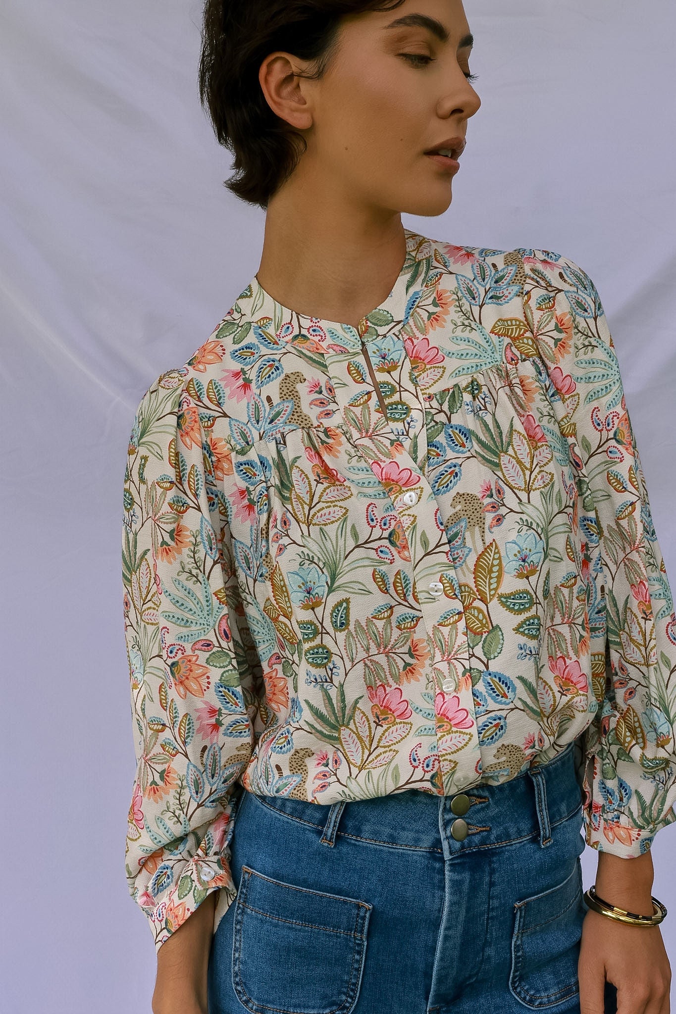 Louise Khaki Blouse