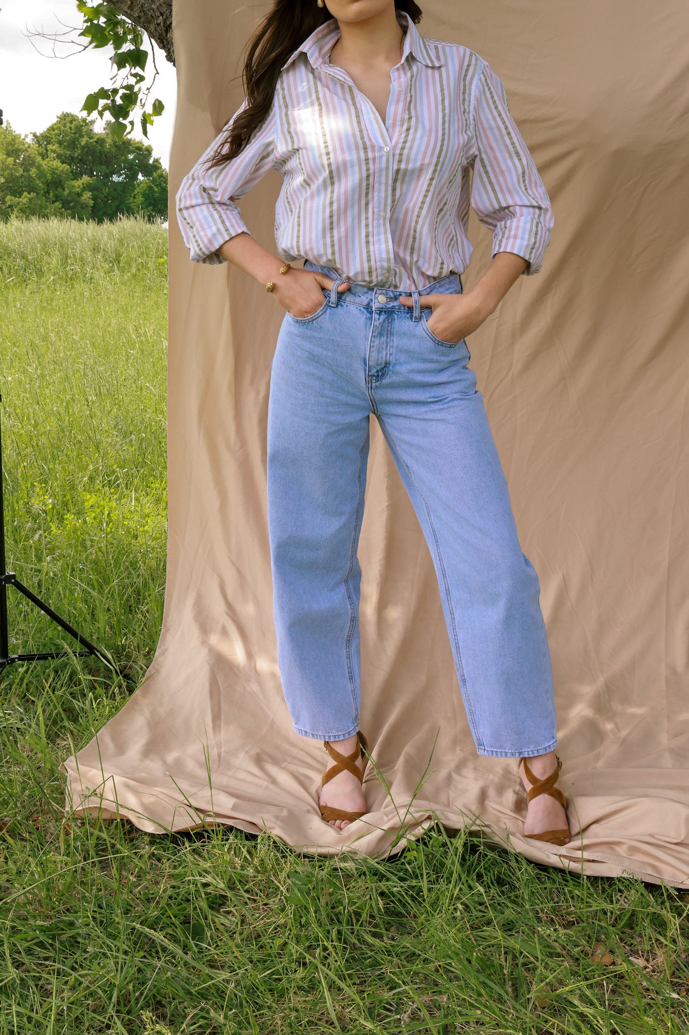 Jean Barrel Balloon denim clair