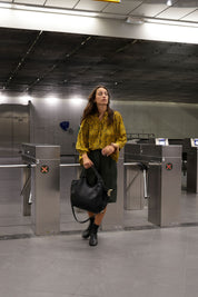 Bolso Mélusine trenzado en color camello