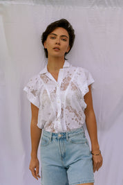 Blouse Clotilde dentelle blanche
