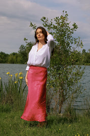 Jupe à pois framboise Suzanne