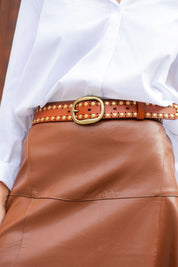 Ceinture en cuir Elvis camel