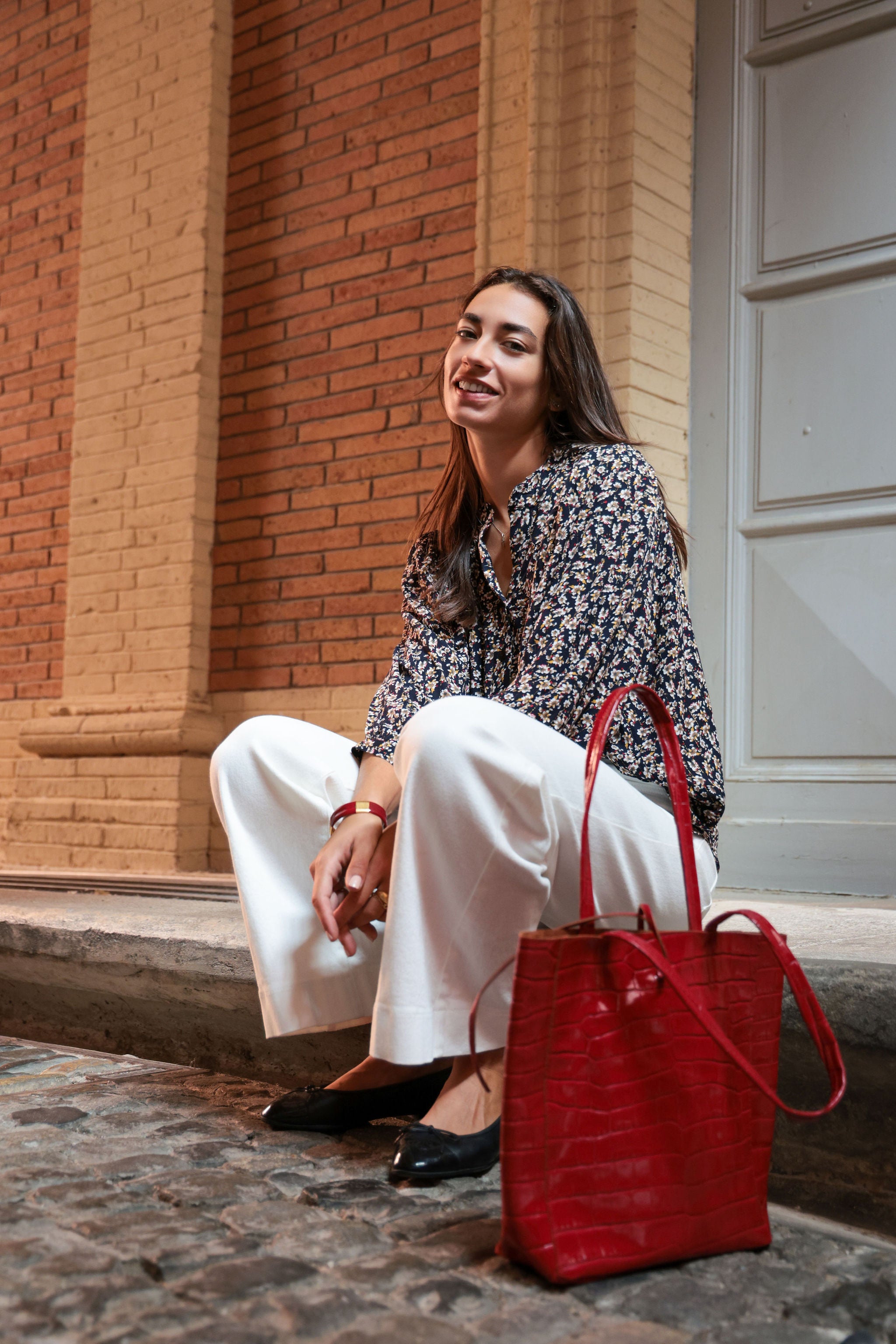 Sac Ava en cuir façon Croco