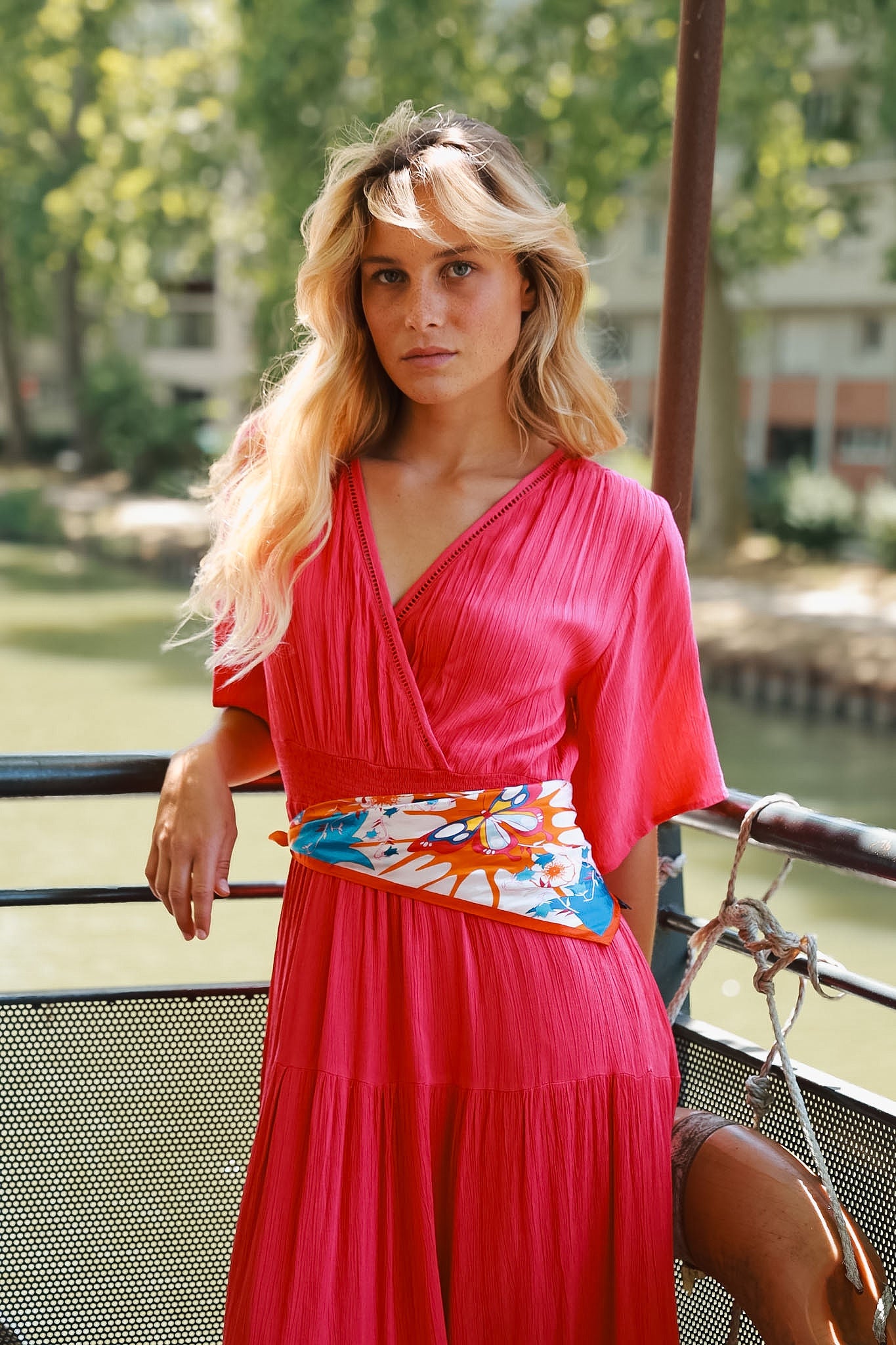 Foulard Papillons oranges
