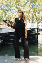 Pantalon Théo Dentelle noir