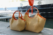 Bolso Mélusine trenzado en color camello