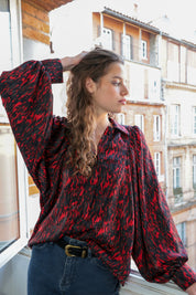 Blouse Caroline red Firework