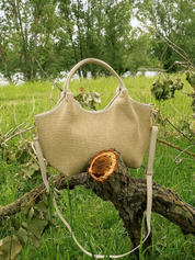Bolso Mélusine trenzado en color camello