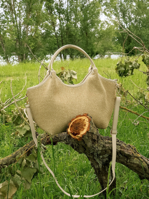Bolso Mélusine trenzado en color camello