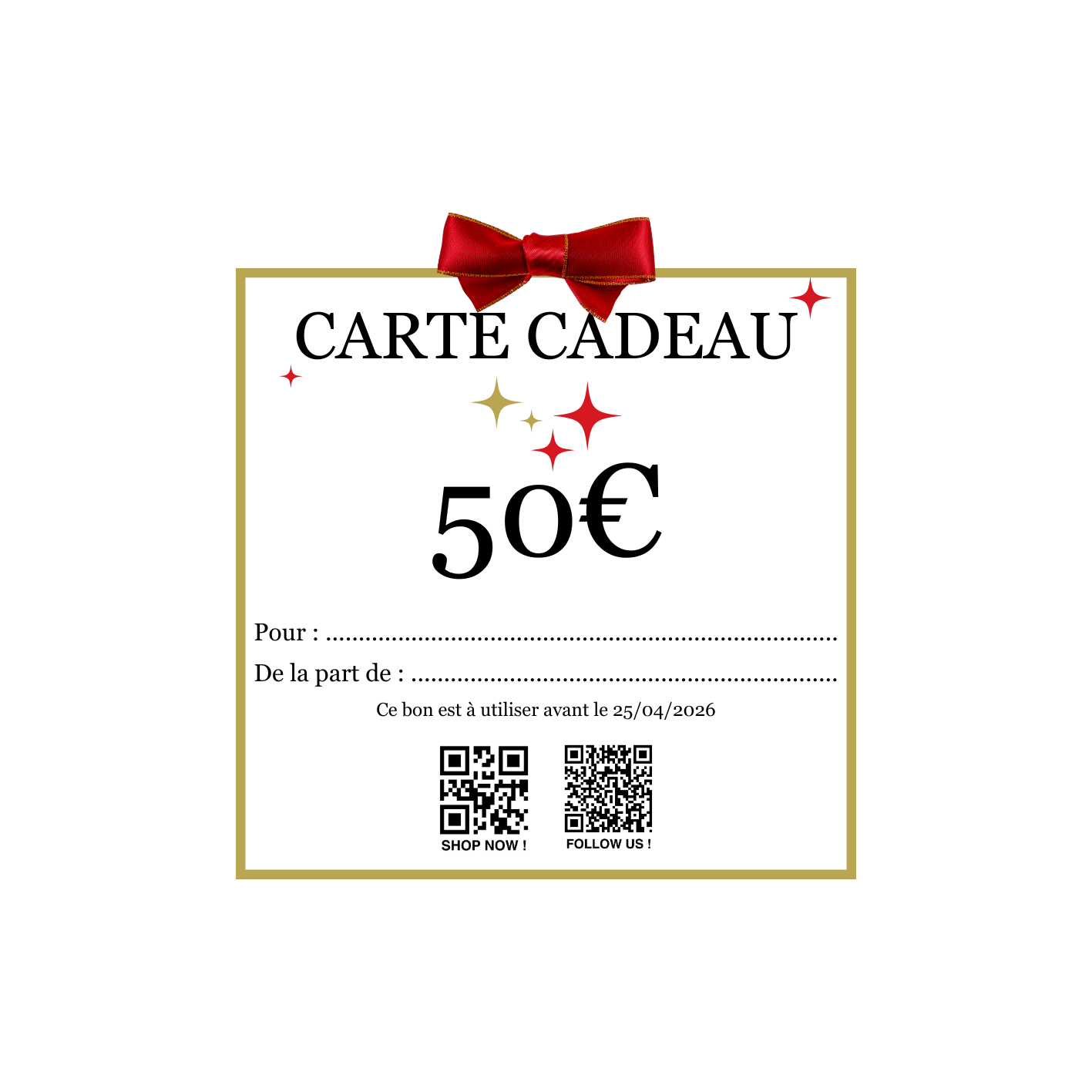 Carte Cadeau Digitale de 100€