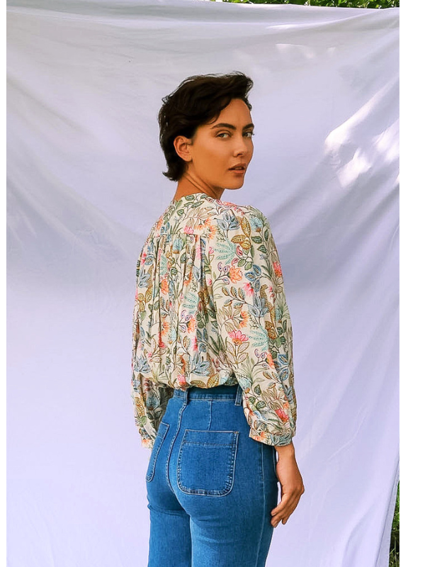 Louise Khaki Blouse
