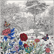 Maxi Foulard Soie Pivoines multicolores