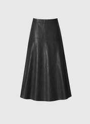 Jupe Silvia simili cuir noir