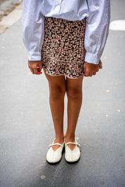 Jupe Short Elisa coquelicots taupe