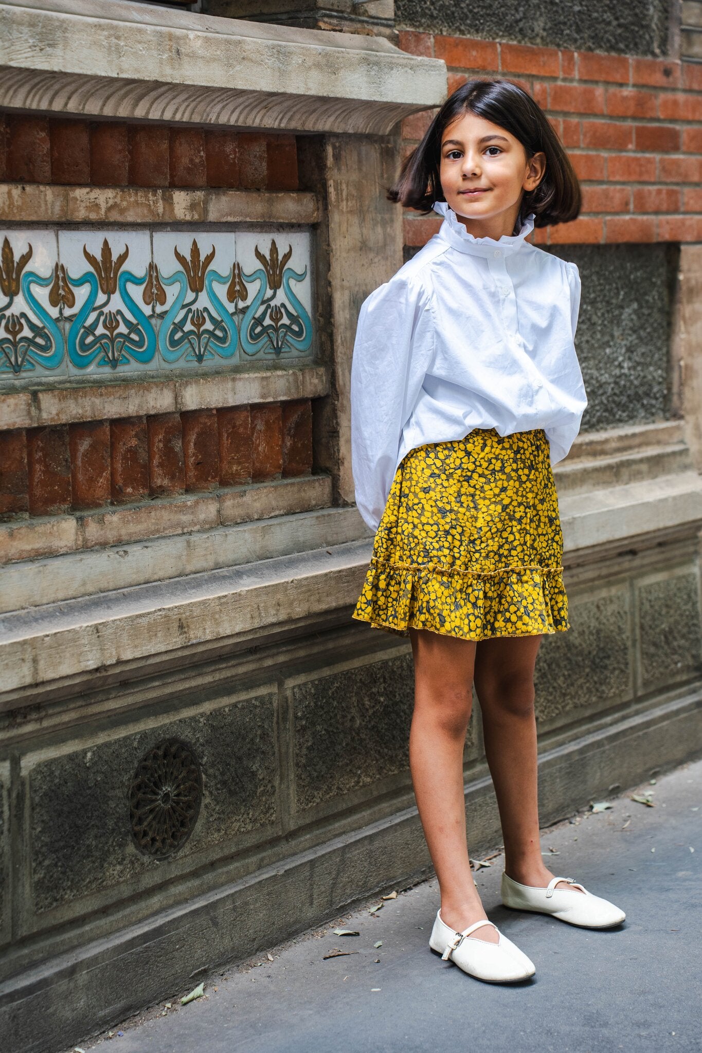 Jupe Short Elisa coquelicots jaune