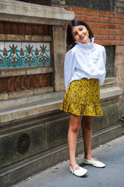 Jupe Short Elisa coquelicots jaune