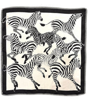 Mini Foulard Soie Zebra noir