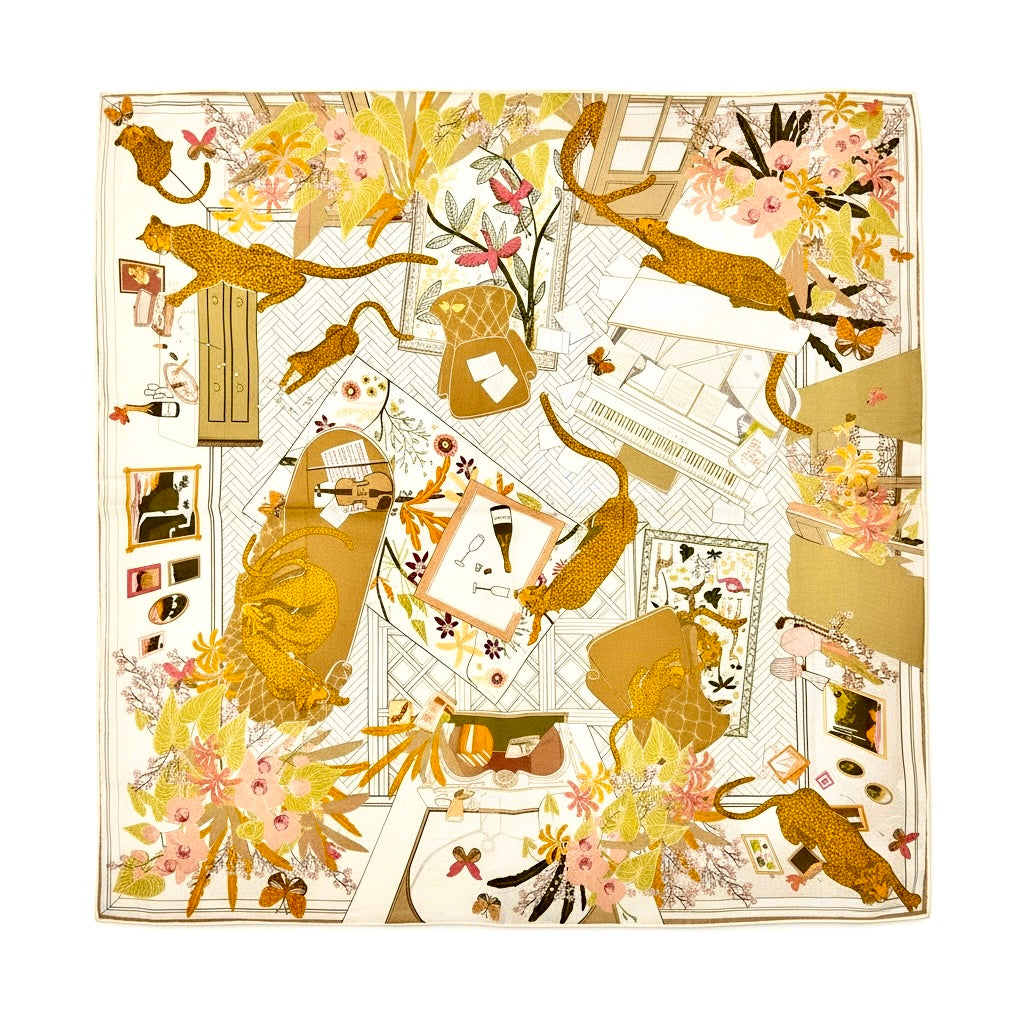 Foulard Coton et Soie Savage pâle