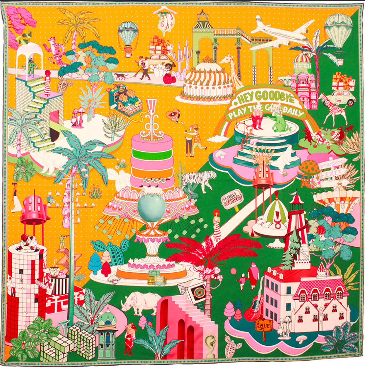 Maxi Foulard Soie Calypso Rococo