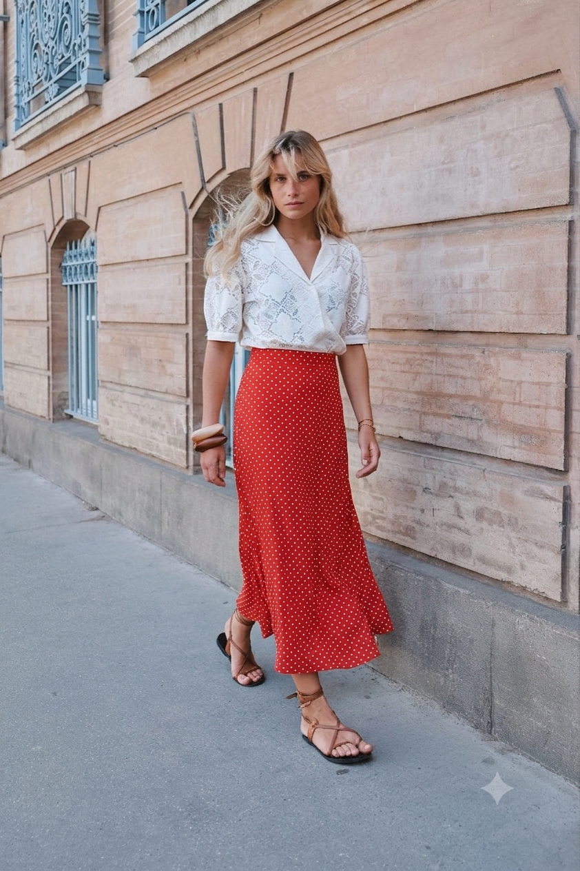 Jupe Bettina red Polka dots