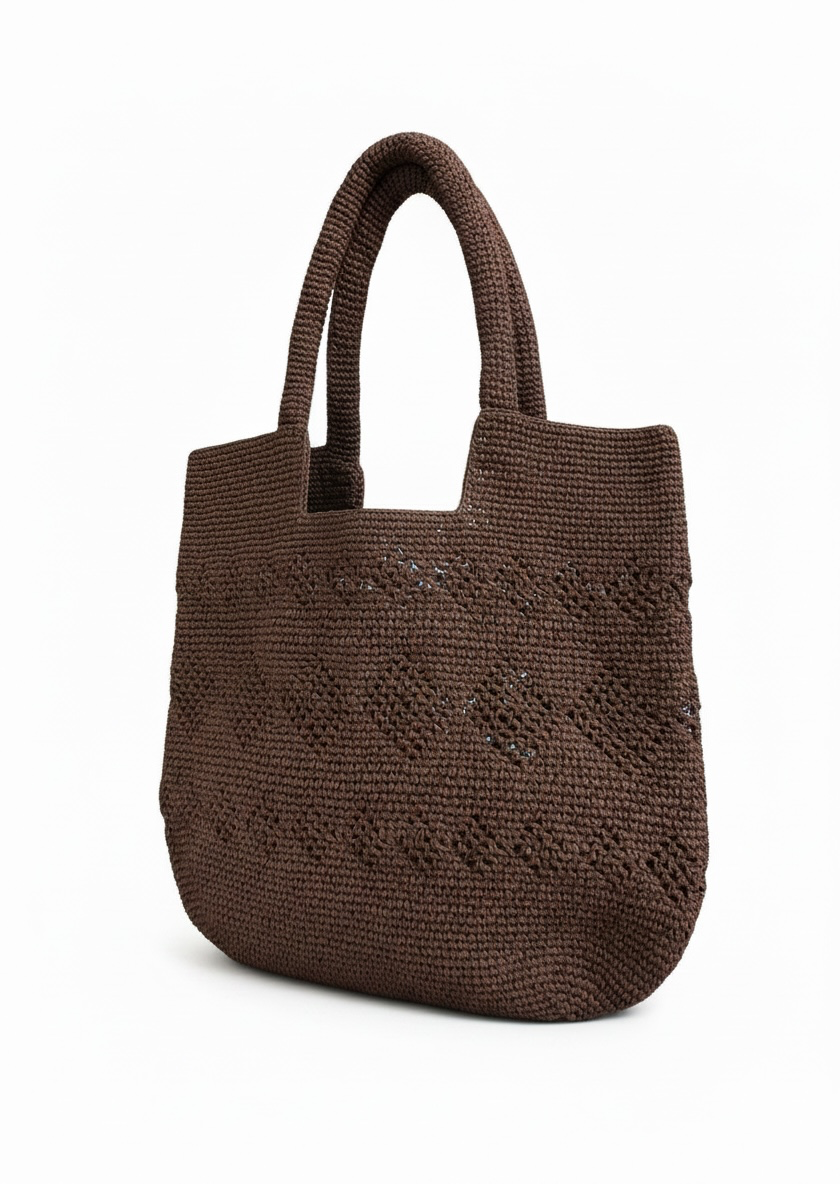 Sac Paille crochet chocolat