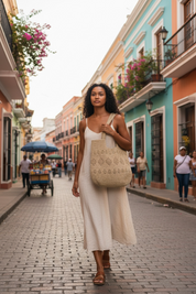 Sac Paille crochet écru