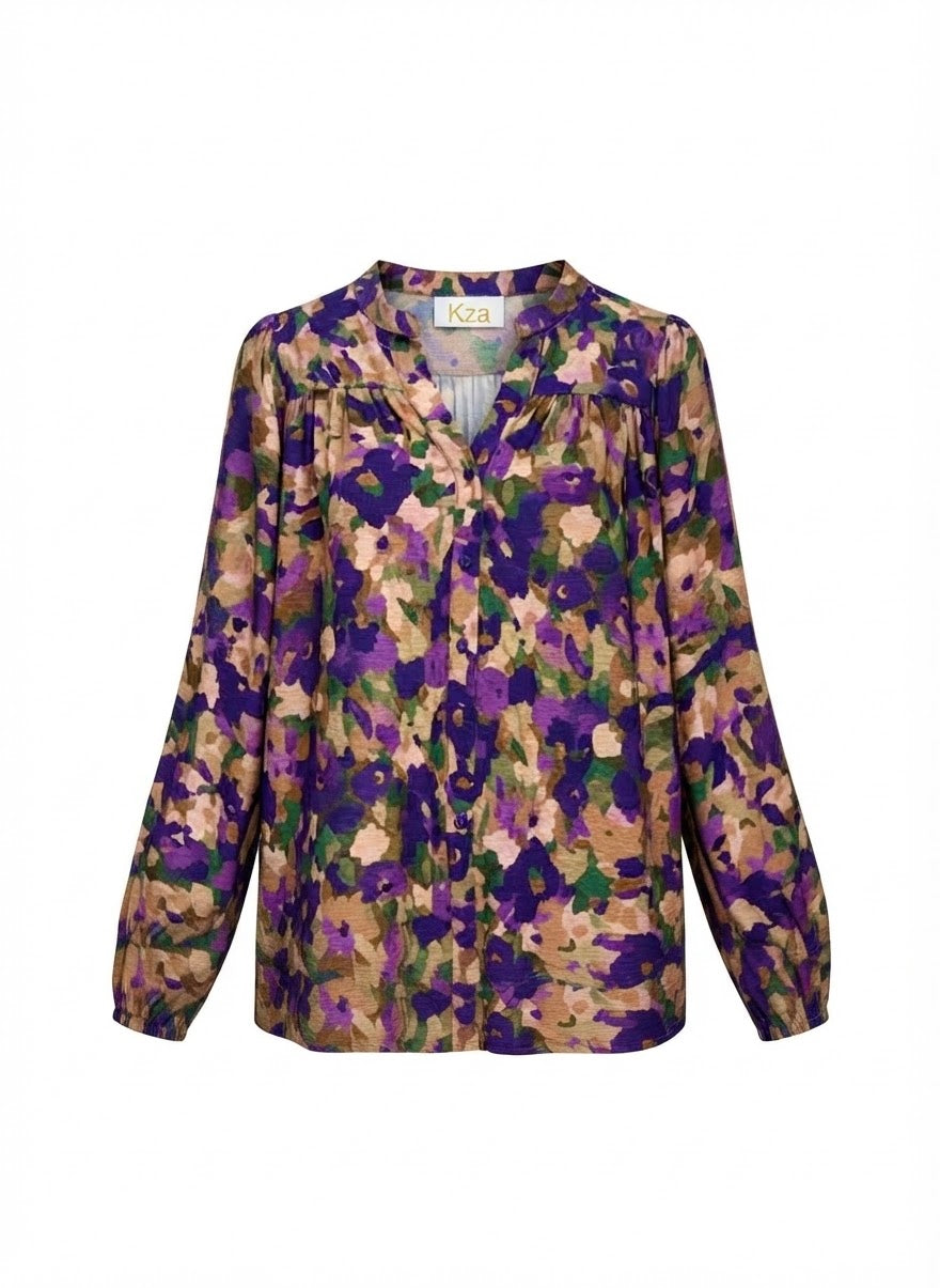 Blouse Louise purple garden