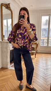 Blouse Louise purple garden