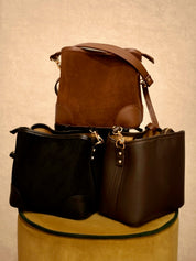 Camel braided Mélusine bag