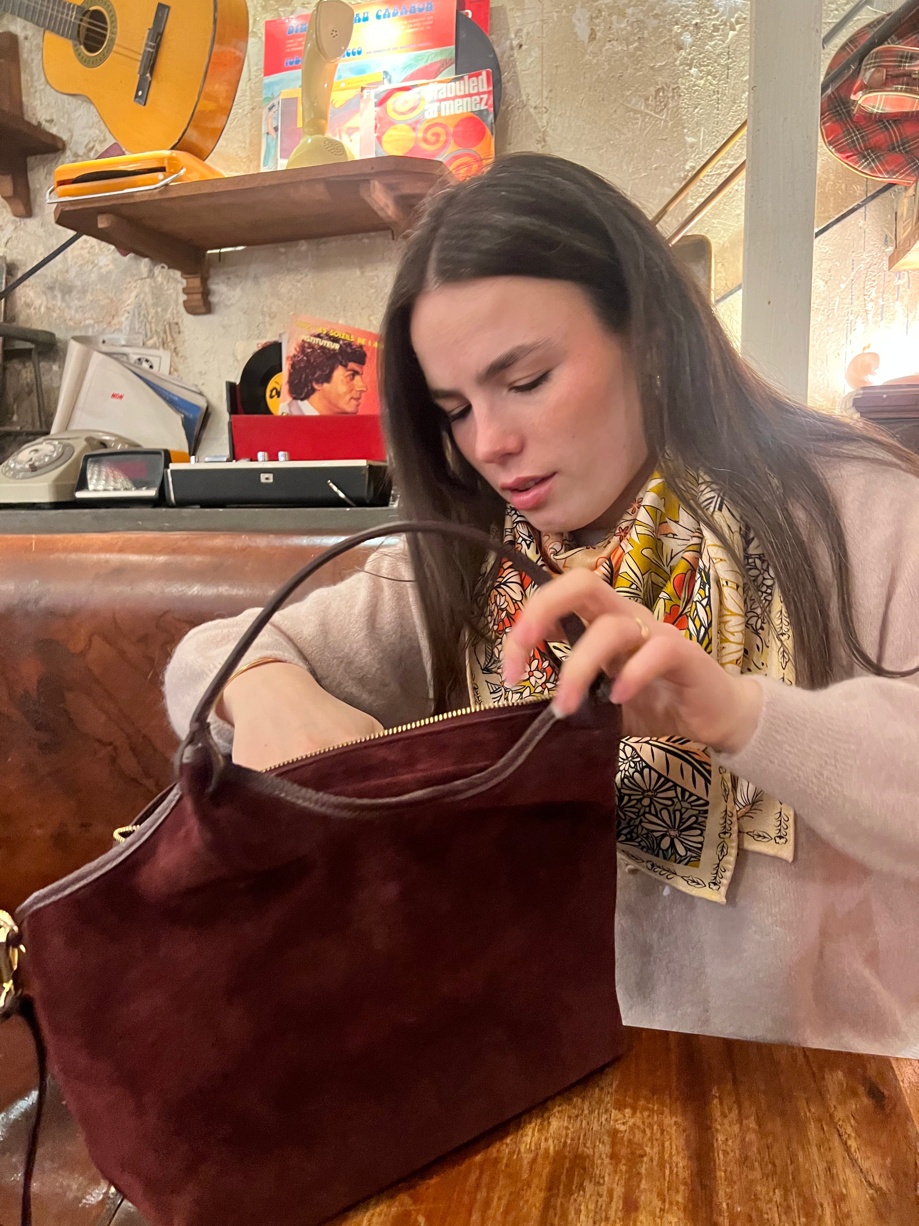 Bolso Mélusine trenzado en color camello