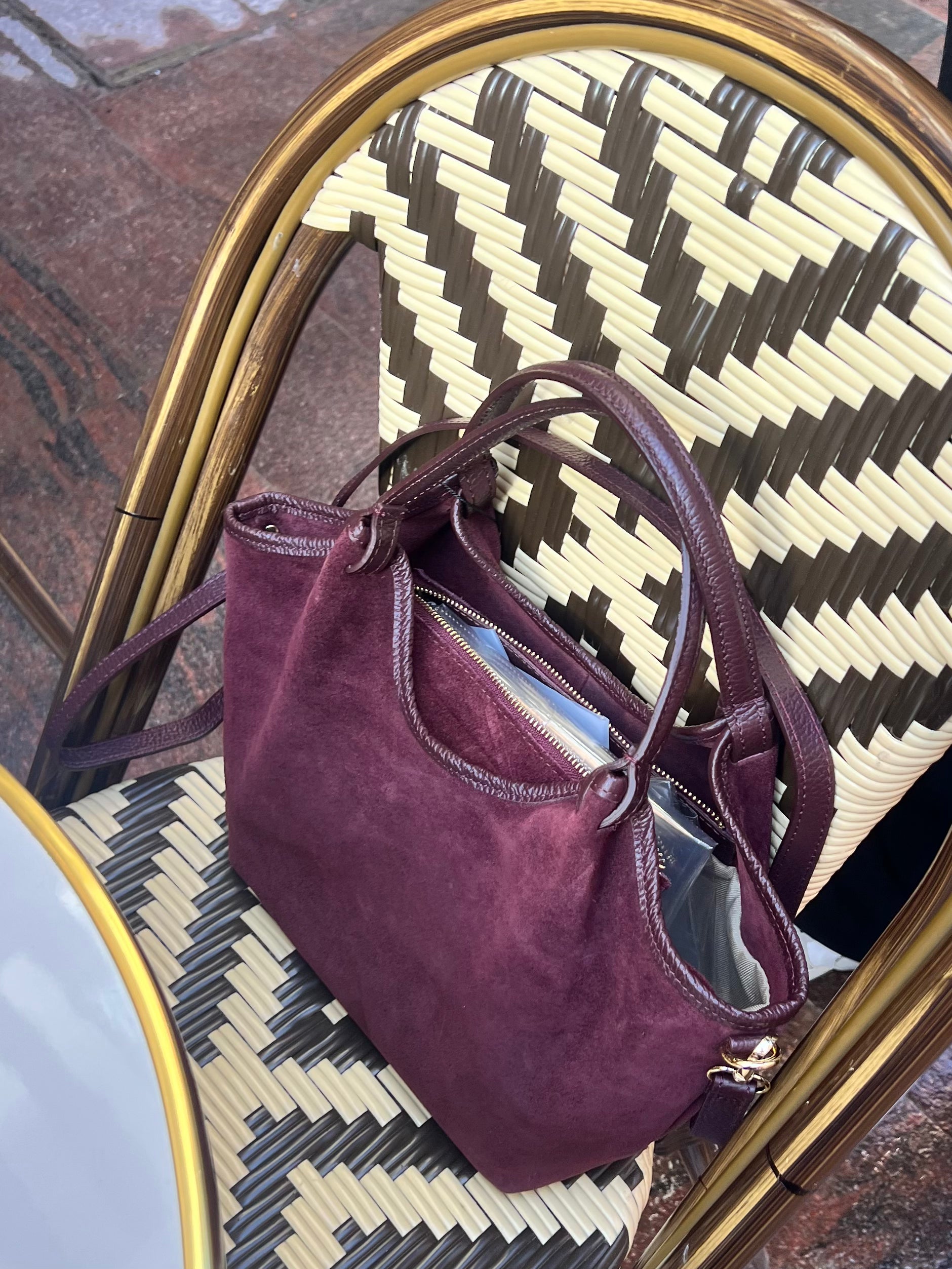 Bolso Mélusine trenzado en color camello