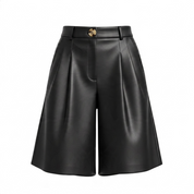 Bermuda Gaston simili cuir noir