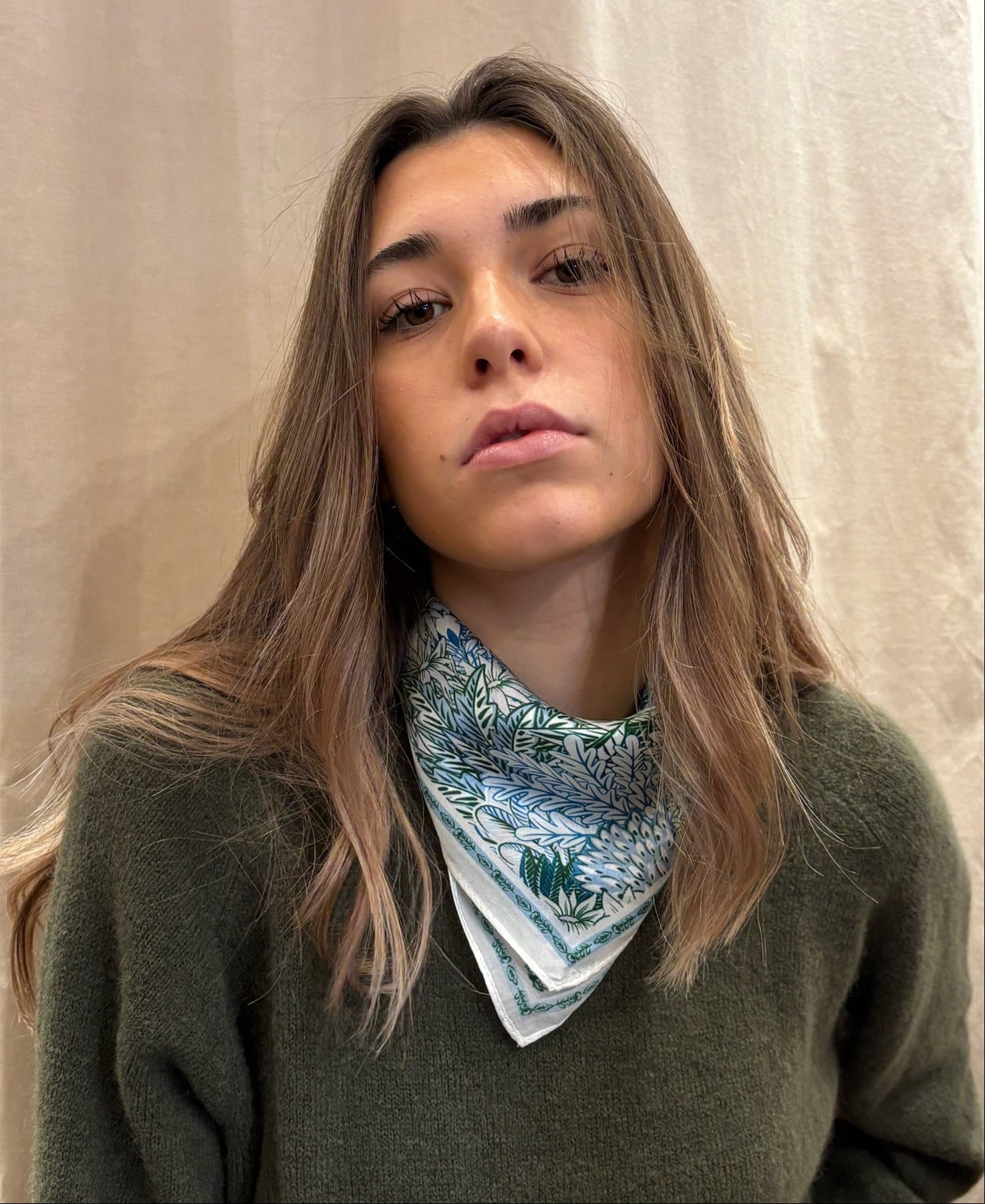 Foulard Panthère de nuit bleu