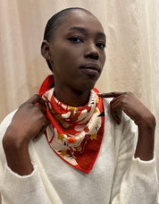 Foulard Papillons orange