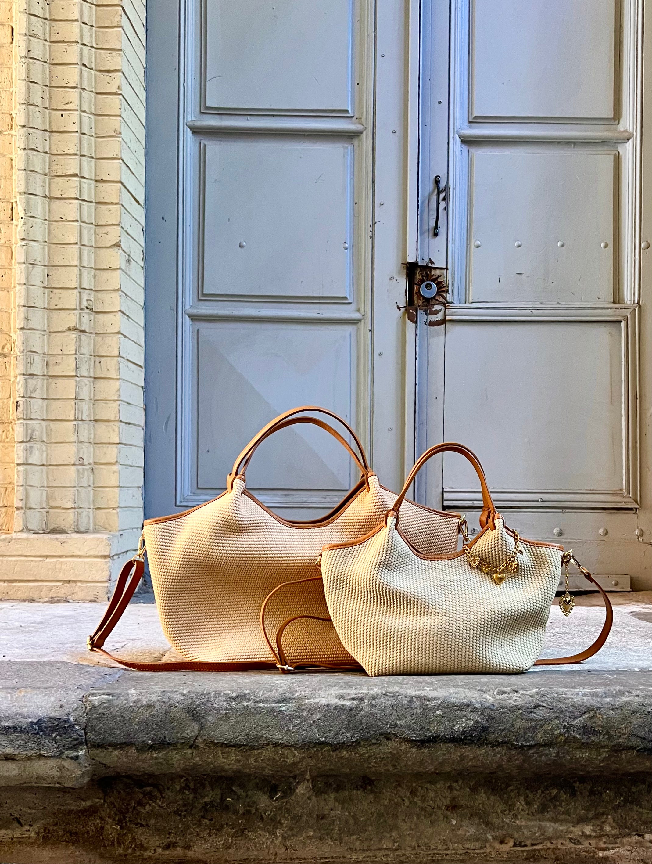 Bolso Mélusine trenzado en color camello
