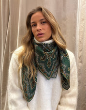Maxi Foulard Laine et Soie Promenade Verte