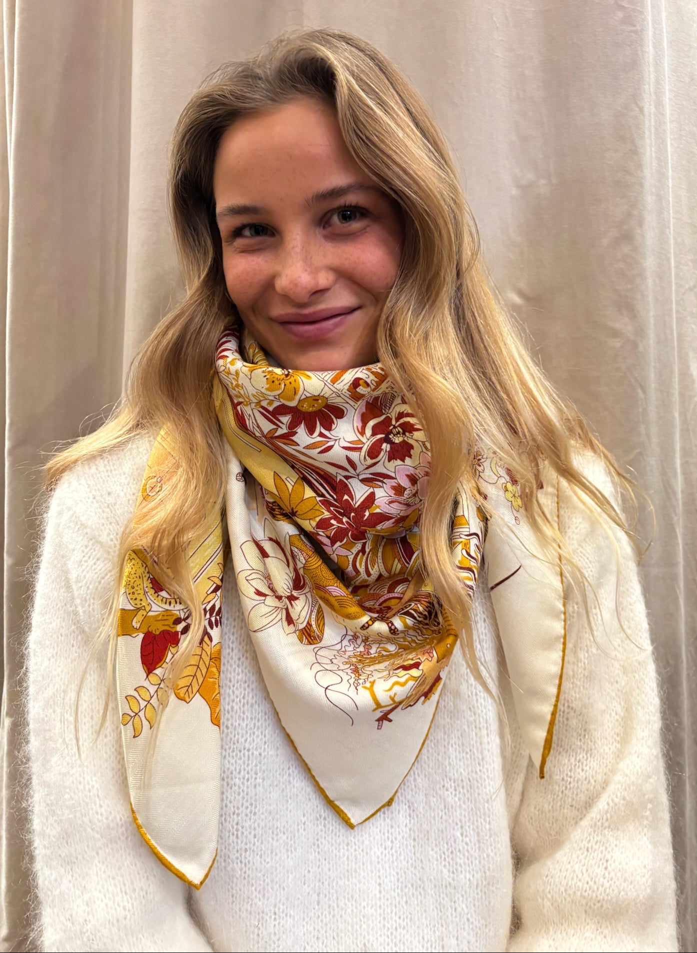 Maxi Foulard Laine et Soie Escapade rosée