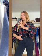 Blouse Caroline Tartan marine