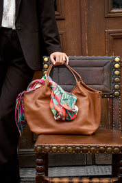 Camel braided Mélusine bag