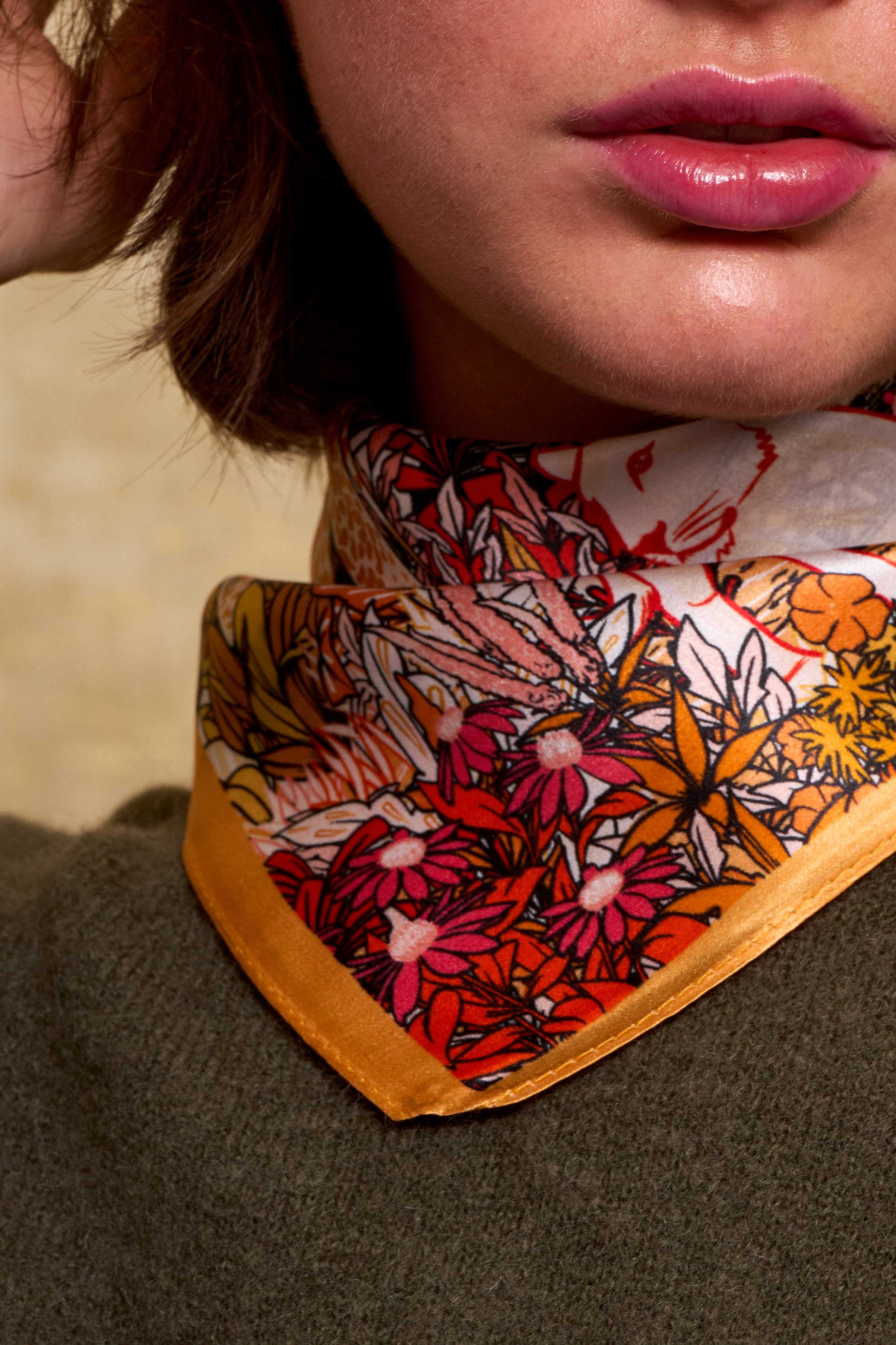 Foulard Paris sauvage orange