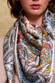 Maxi Foulard Soie Panthère de nuit multicolore