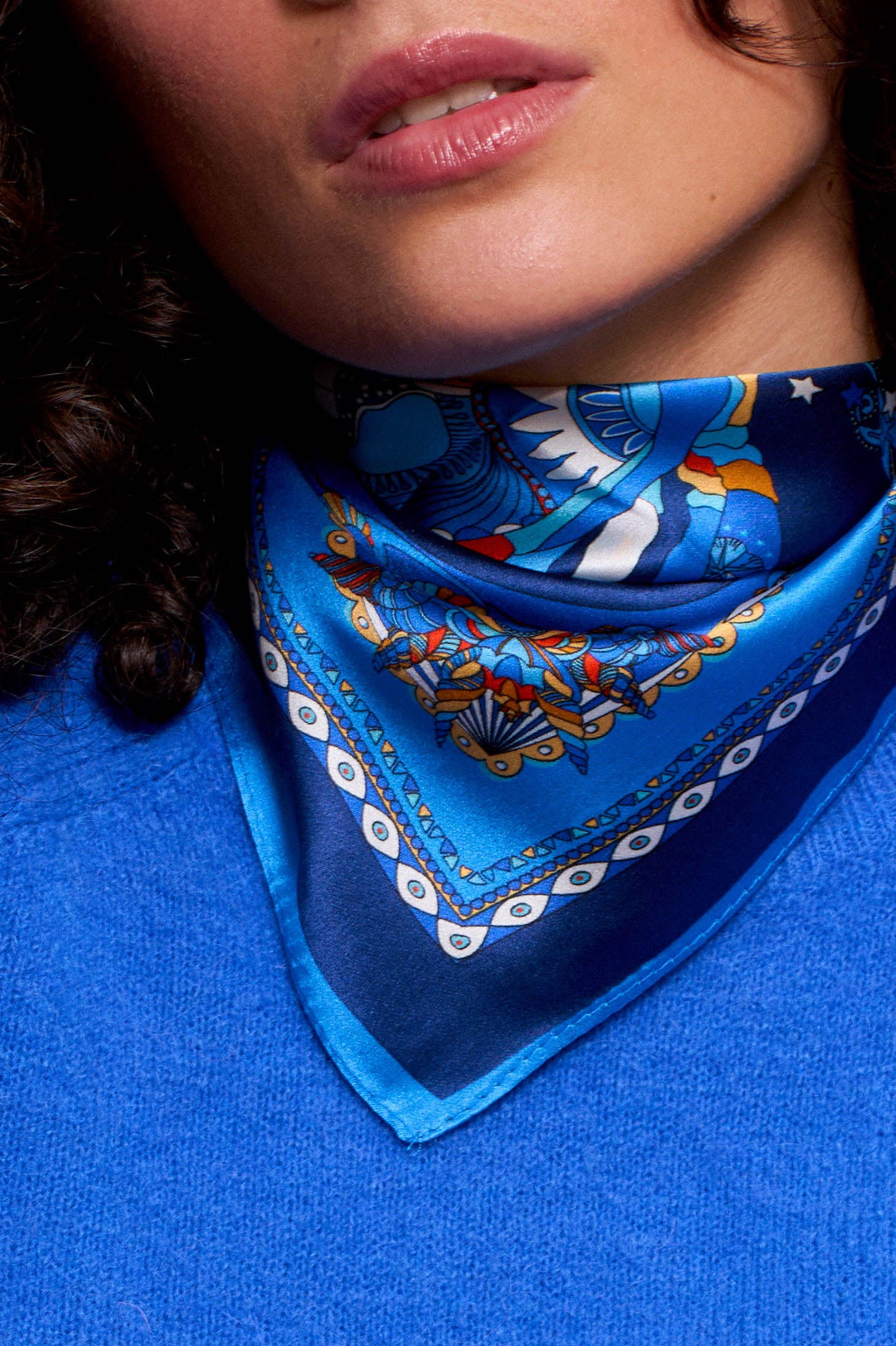 Foulard Oiseau Bleu