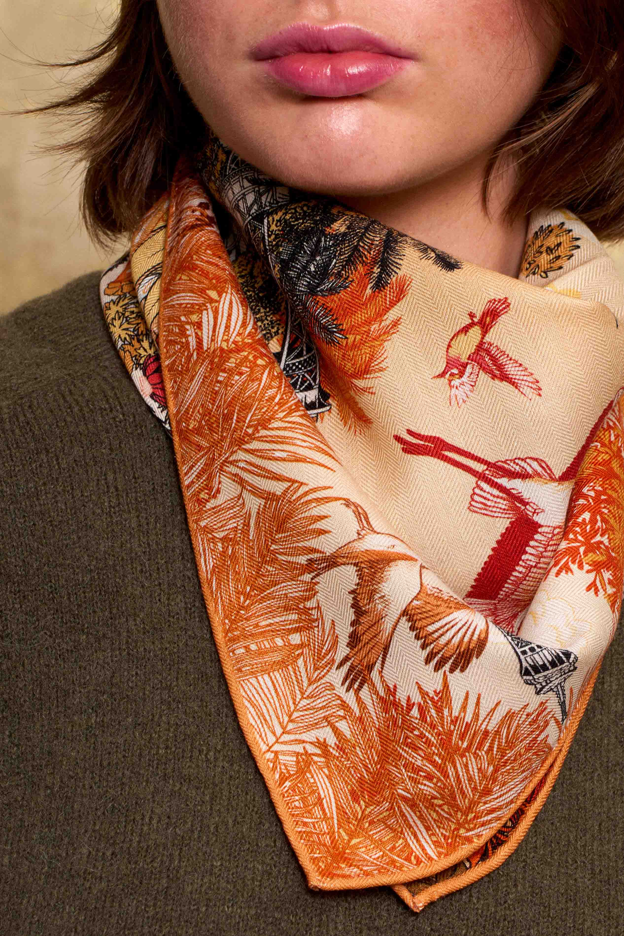 Yellow Tropical Fountain Scarf