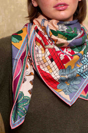 Maxi Wool &amp; Silk Scarf Blue Spirit