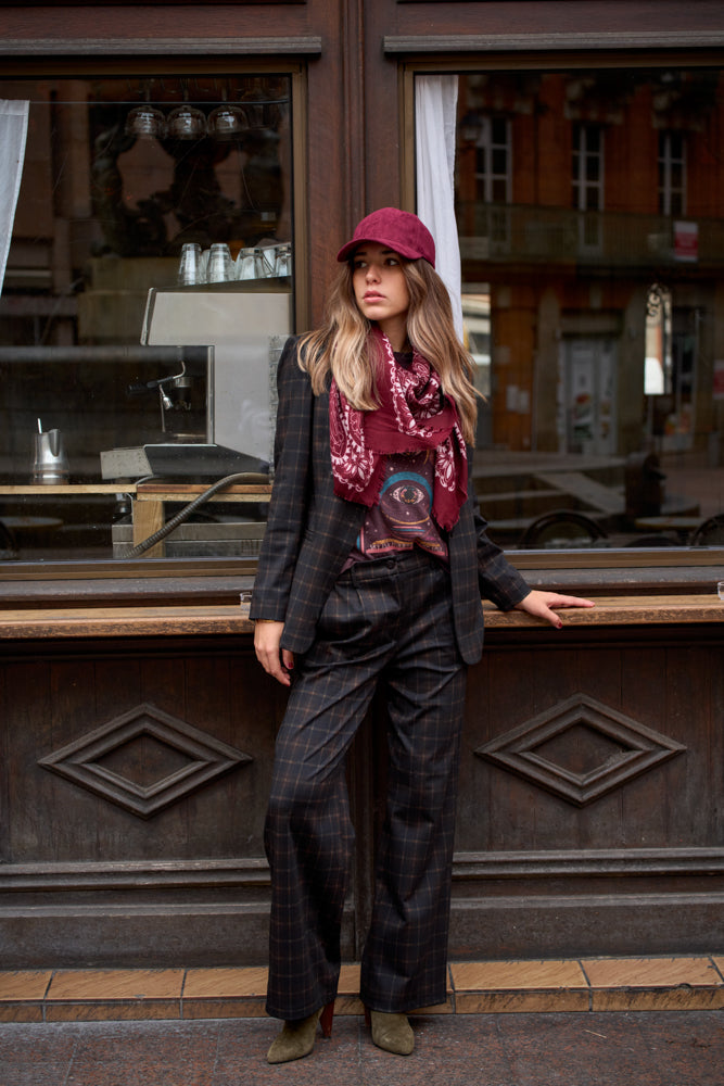 Veste Jules à carreaux marron