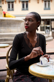 T-shirt manches longues Elise noir